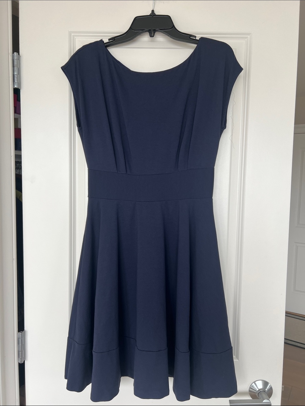 kate spade Navy Cap-Sleeve Fit & Flare Dress